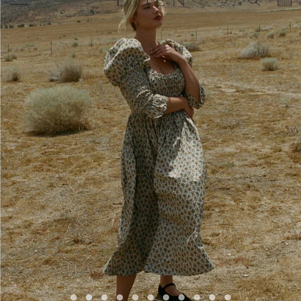 Doen MERIBEL DRESS -- CRÈME FLEURS D'AVIGNON